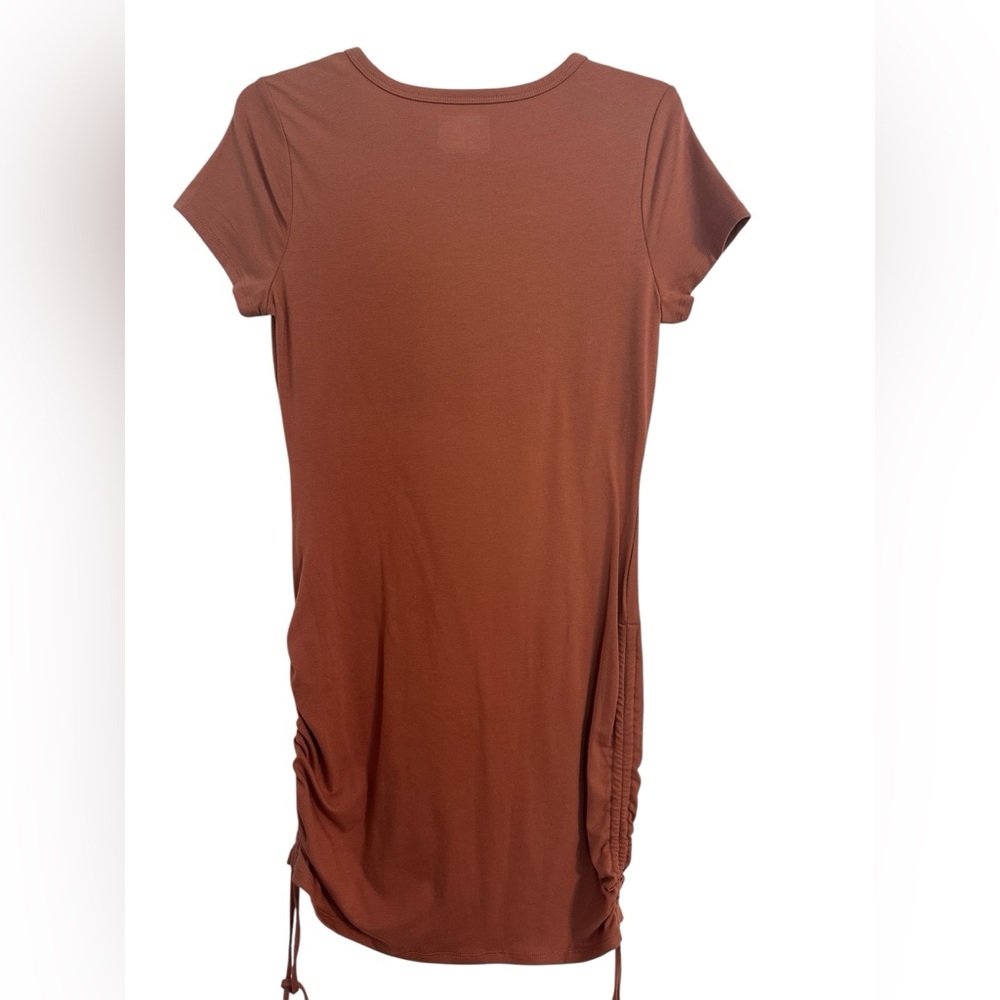 Wild Fable Rust Short Sleeve Ruched Tee - Picture 2 of 3